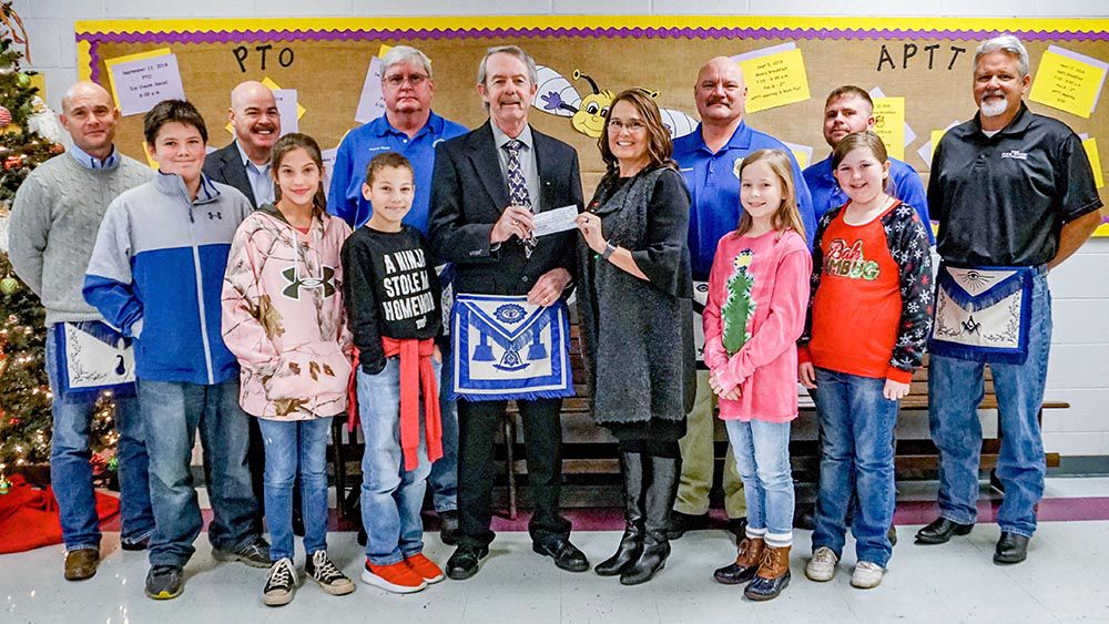 Cherokee Masonic Lodge 66 donates $1,200 to Cave Spring Elementary